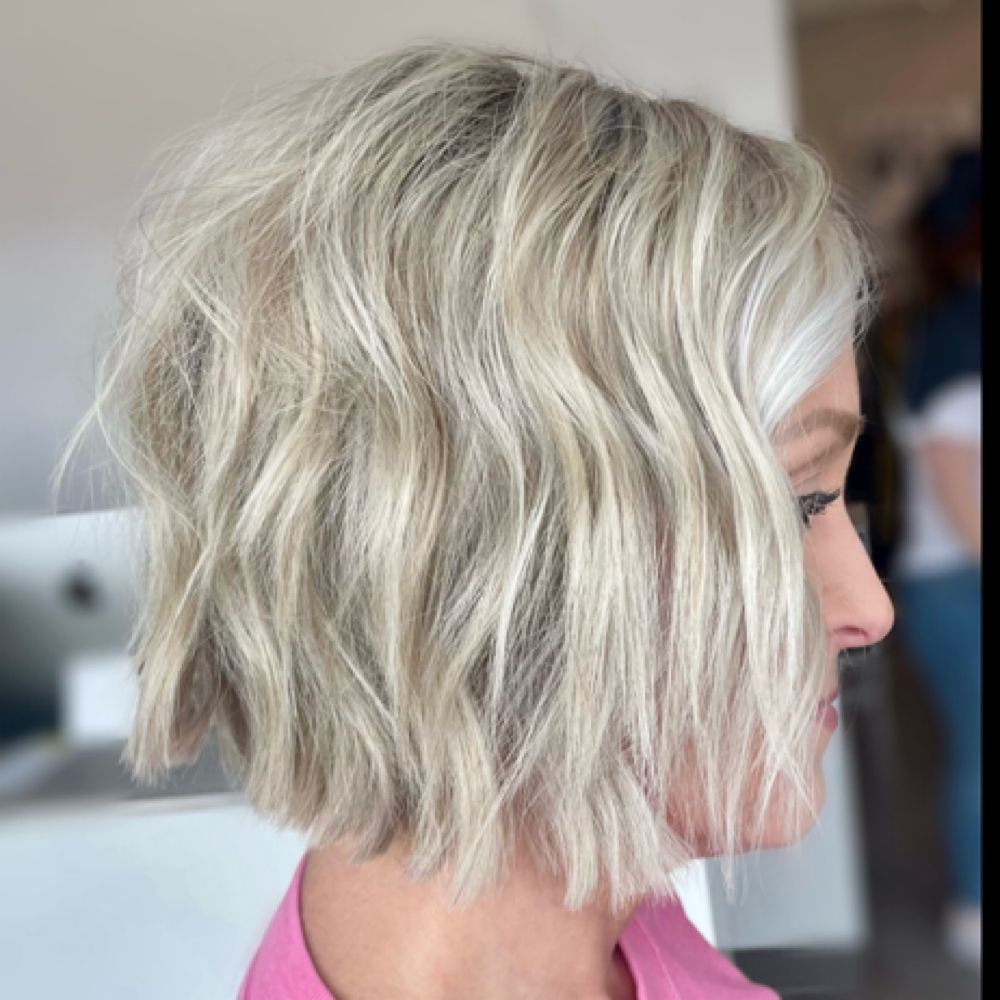 Bright blonde bob